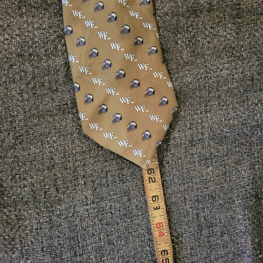 Wake Forest Demon Deacons Tie Mens 100% Silk Rivetz of Boston WF Helmet Gold...